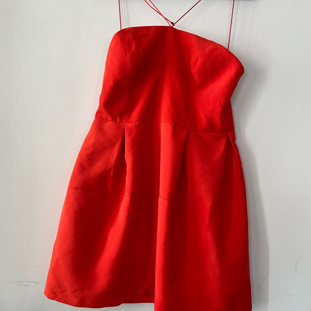 Burnt Orange Sweetheart Wedding Guest Dress Above the Knee